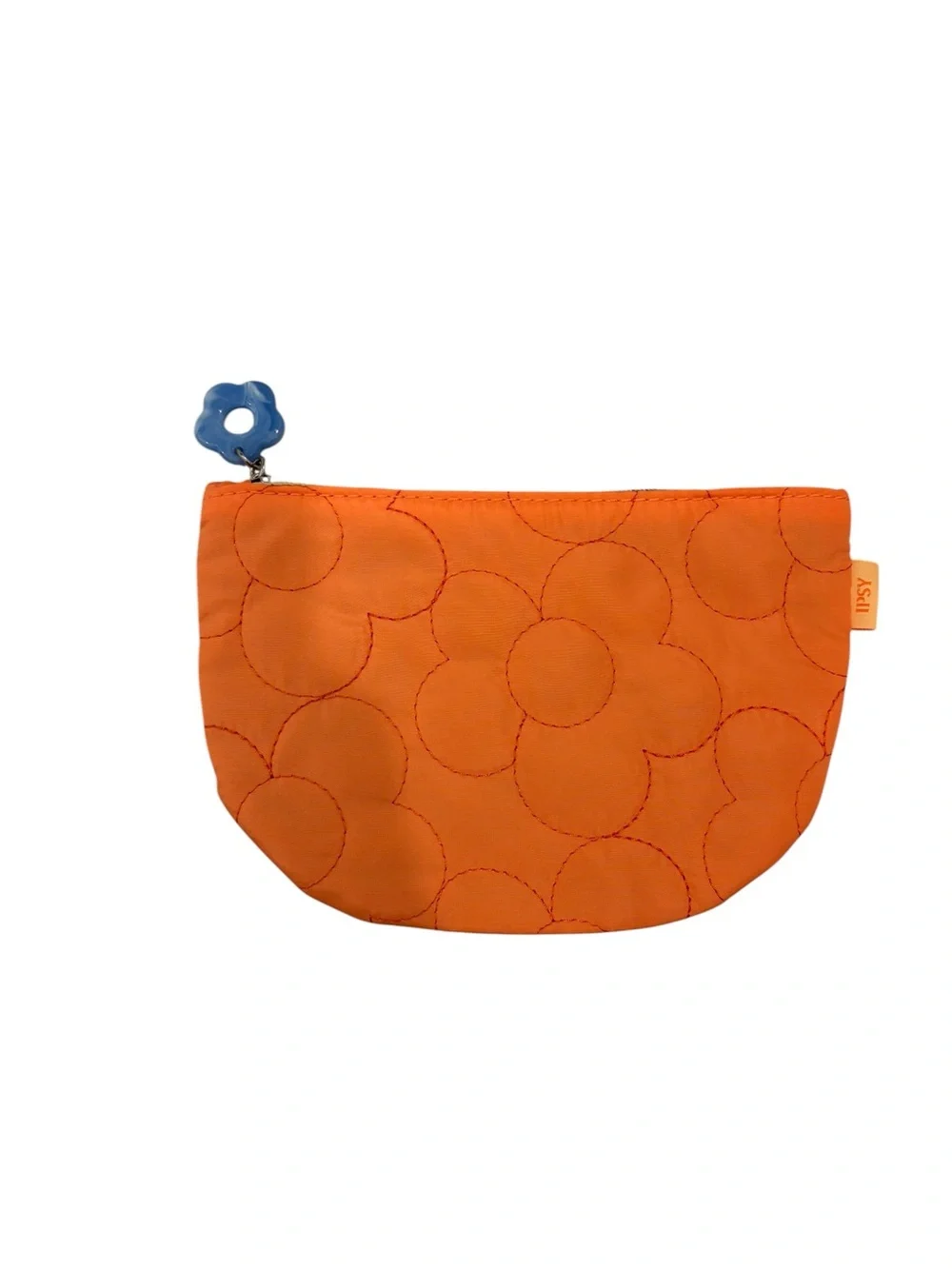 New, orange Flower Quilted Pouch